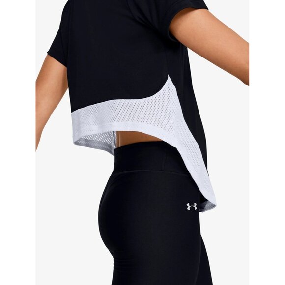 NWT Under Armour Womens XL HeatGear Mesh Panel Short Sleeve Loose T-Shirt Black - Picture 2 of 7